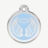 Médaille ailes d'ange à graver, coloris bleu clair, taille L
