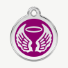 Médaille ailes d'ange à graver, coloris violet, taille L