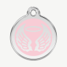 Médaille ailes d'ange à graver, coloris rose clair, taille L