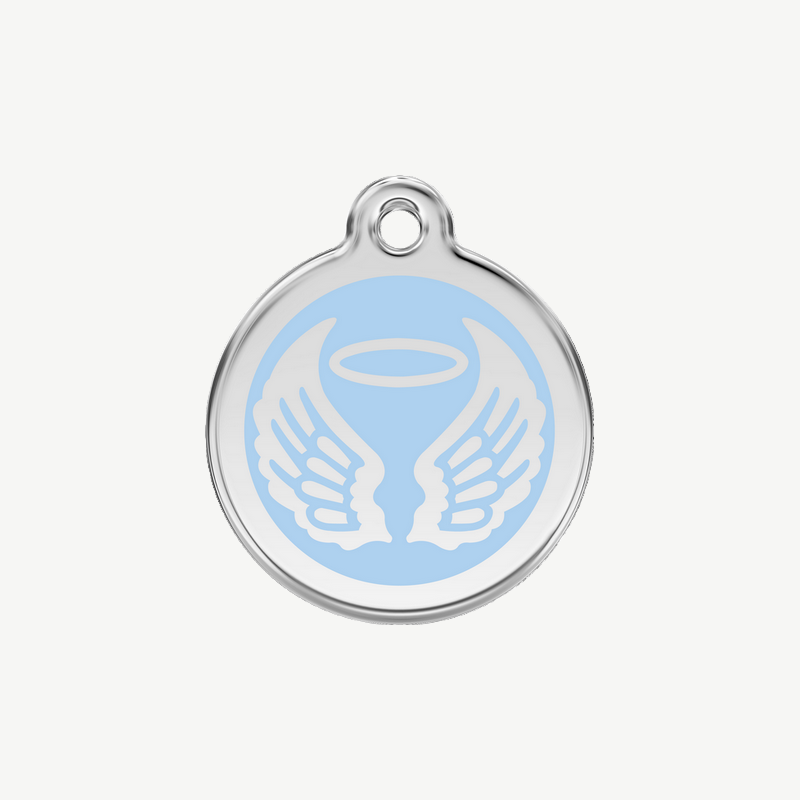 Médaille ailes d'ange à graver, coloris bleu clair, taille S