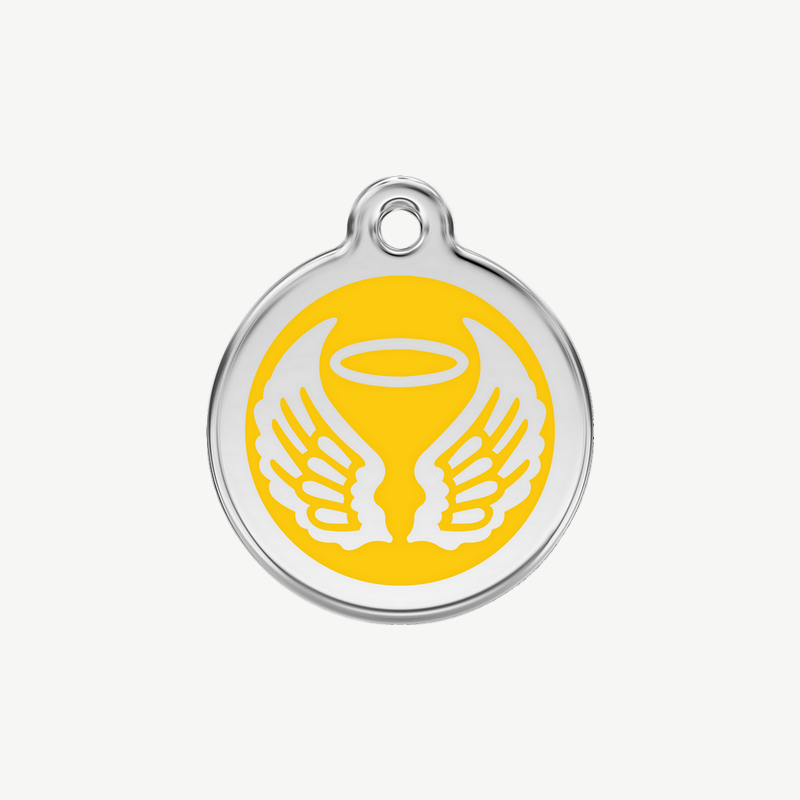 Médaille ailes d'ange à graver, coloris jaune, taille S