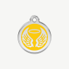Médaille ailes d'ange à graver, coloris jaune, taille S