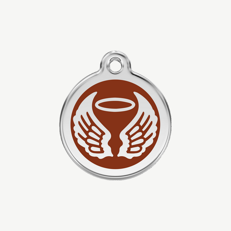Médaille ailes d'ange à graver, coloris marron, taille S
