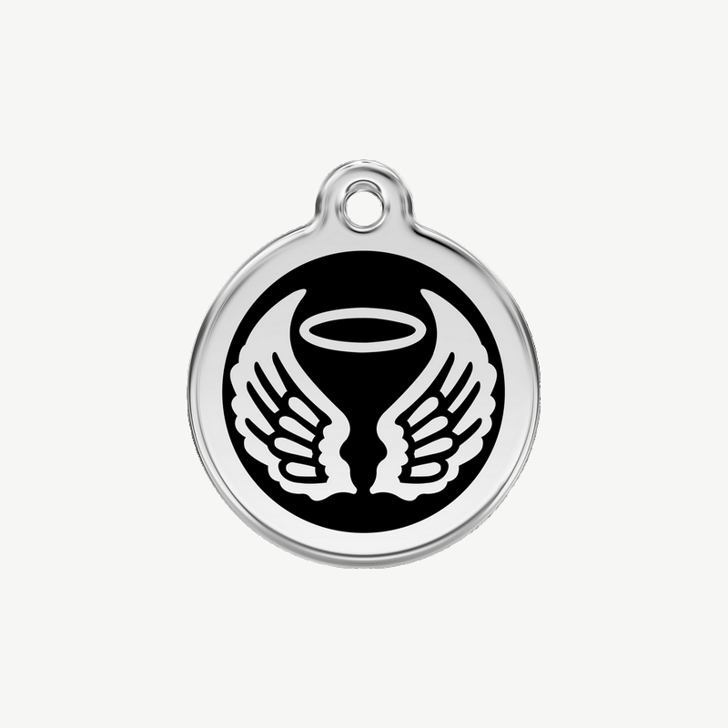 Médaille ailes d'ange à graver, coloris noir, taille S