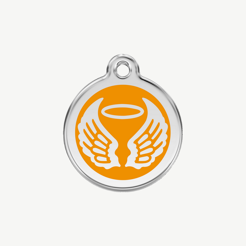 Médaille ailes d'ange à graver, coloris orange, taille S