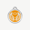 Médaille ailes d'ange à graver, coloris orange, taille S