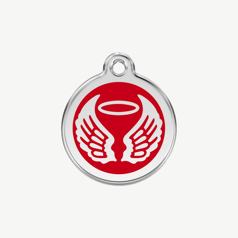 Médaille ailes d'ange à graver, coloris rouge, taille S