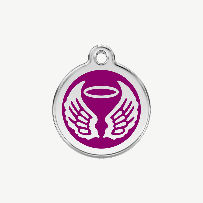 Médaille ailes d'ange à graver, coloris violet, taille S