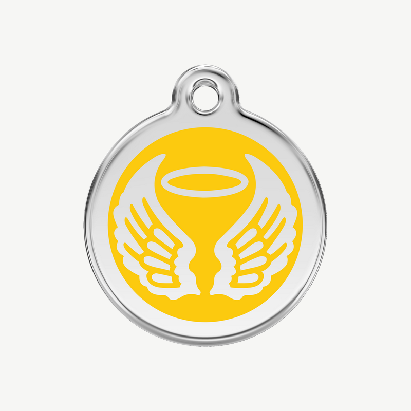 Médaille ailes d'ange à graver, coloris jaune, taille M