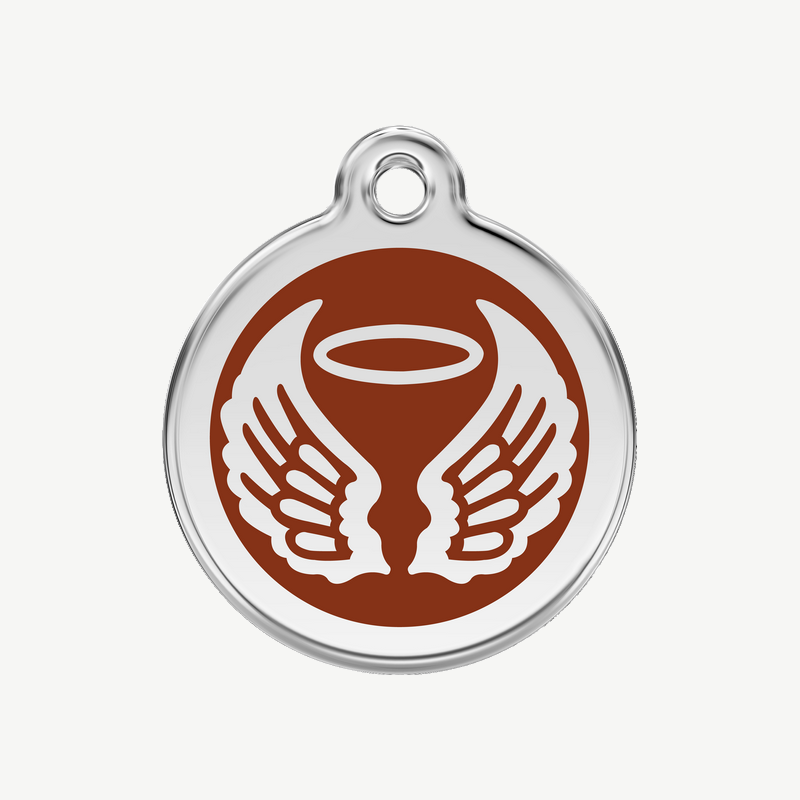 Médaille ailes d'ange à graver, coloris marron, taille M