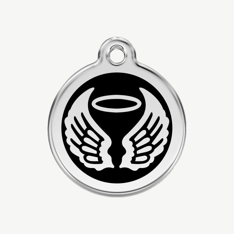 Médaille ailes d'ange à graver, coloris noir, taille M