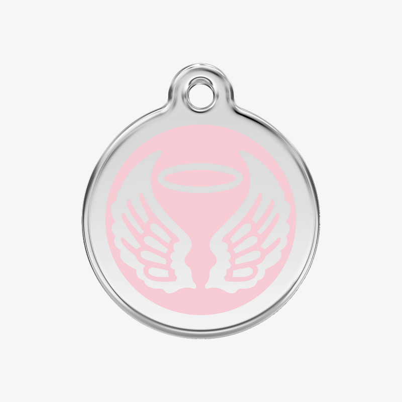 Médaille ailes d'ange à graver, coloris rose clair, taille M
