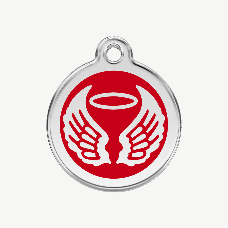 Médaille ailes d'ange à graver, coloris rouge, taille M