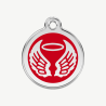 Médaille ailes d'ange à graver, coloris rouge, taille M