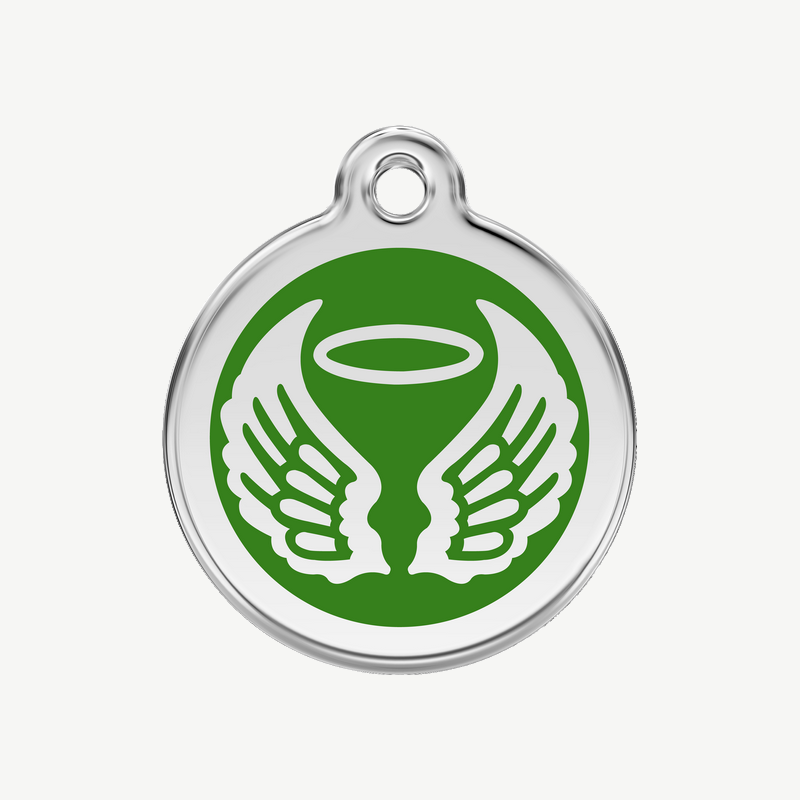 Médaille ailes d'ange à graver, coloris vert, taille M