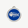 Médaille arête de poisson à graver, coloris bleu foncé, taille S
