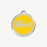 Médaille arête de poisson à graver, coloris jaune, taille S