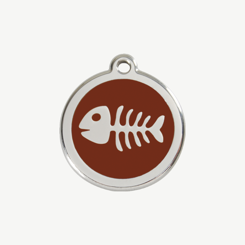 Médaille arête de poisson à graver, coloris marron, taille S