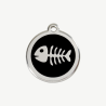 Médaille arête de poisson à graver, coloris noir, taille S