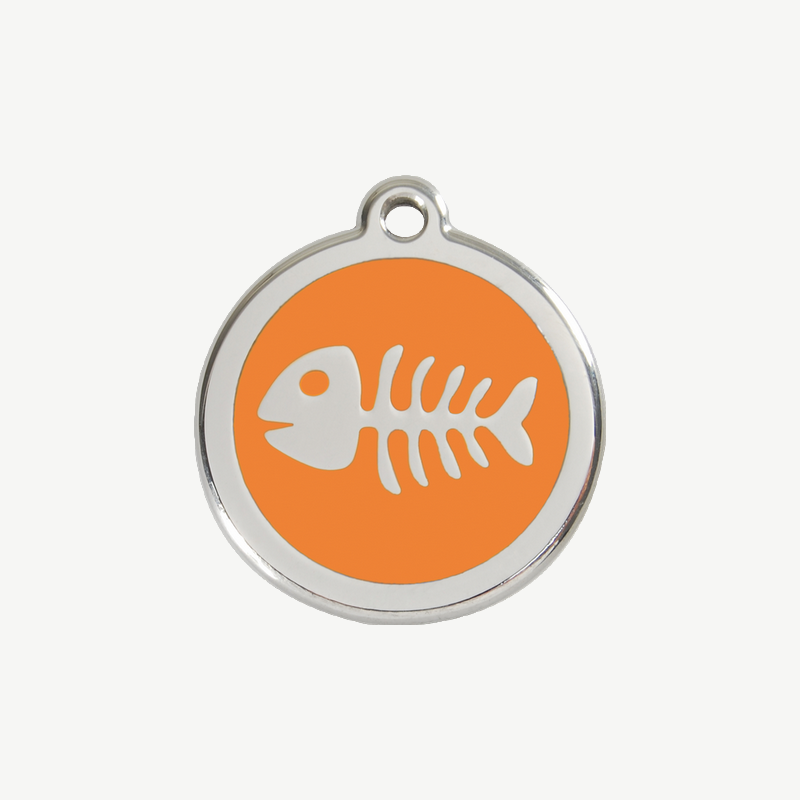 Médaille arête de poisson à graver, coloris orange, taille S