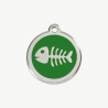 Médaille arête de poisson à graver, coloris vert, taille S
