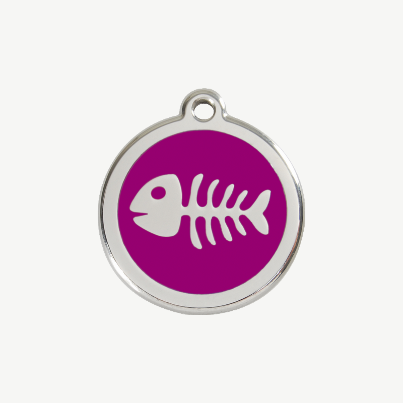 Médaille arête de poisson à graver, coloris violet, taille S