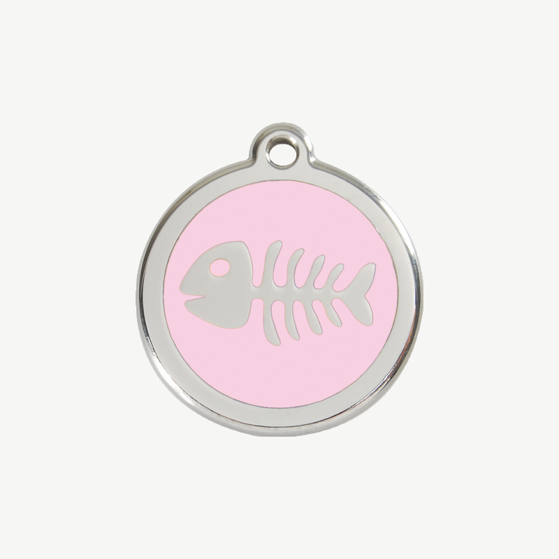 Médaille arête de poisson à graver, coloris rose clair, taille S