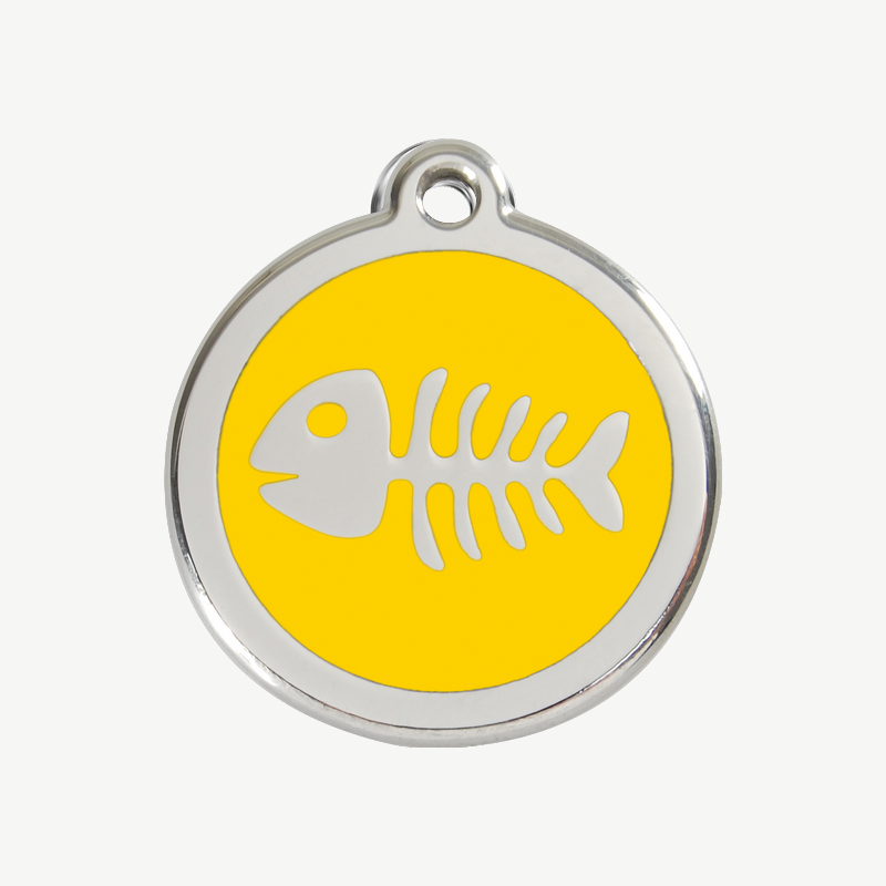 Médaille arête de poisson à graver, coloris jaune, taille M