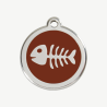 Médaille arête de poisson à graver, coloris marron, taille M