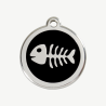 Médaille arête de poisson à graver, coloris noir, taille M