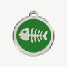 Médaille arête de poisson à graver, coloris vert, taille M