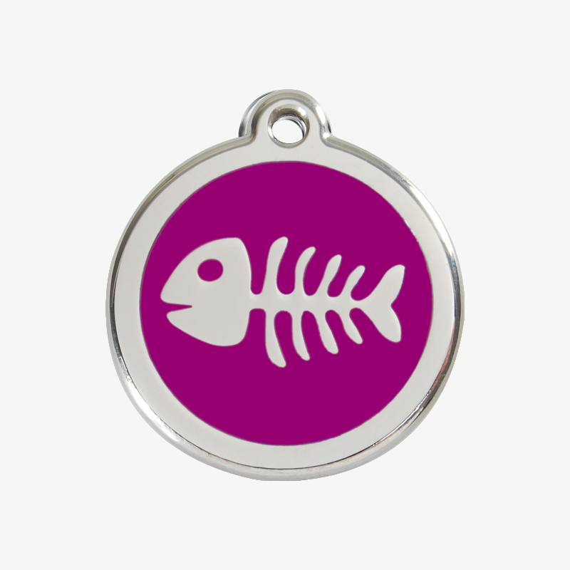 Médaille arête de poisson à graver, coloris violet, taille M