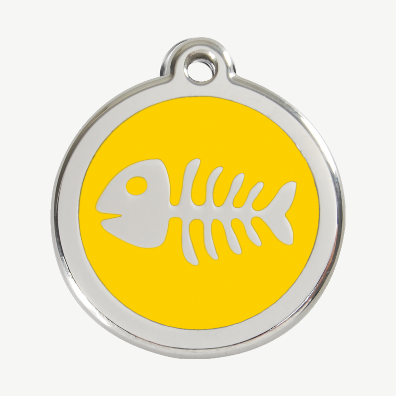 Médaille arête de poisson à graver, coloris jaune, taille L