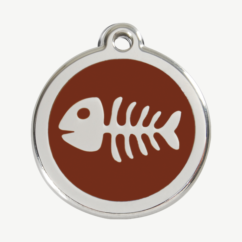 Médaille arête de poisson à graver, coloris marron, taille L