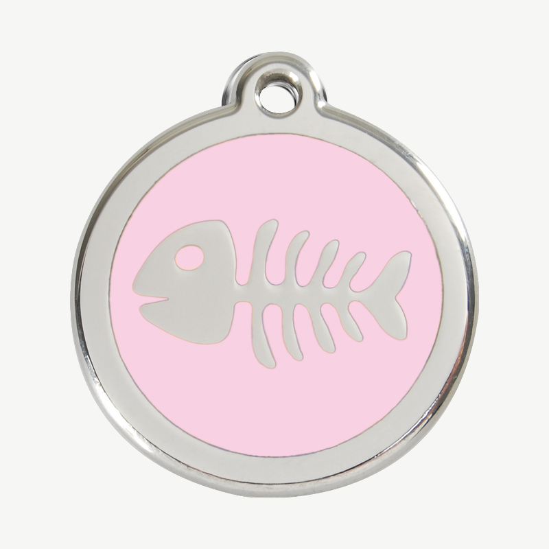 Médaille arête de poisson à graver, coloris rose clair, taille L