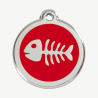 Médaille arête de poisson à graver, coloris rouge, taille L