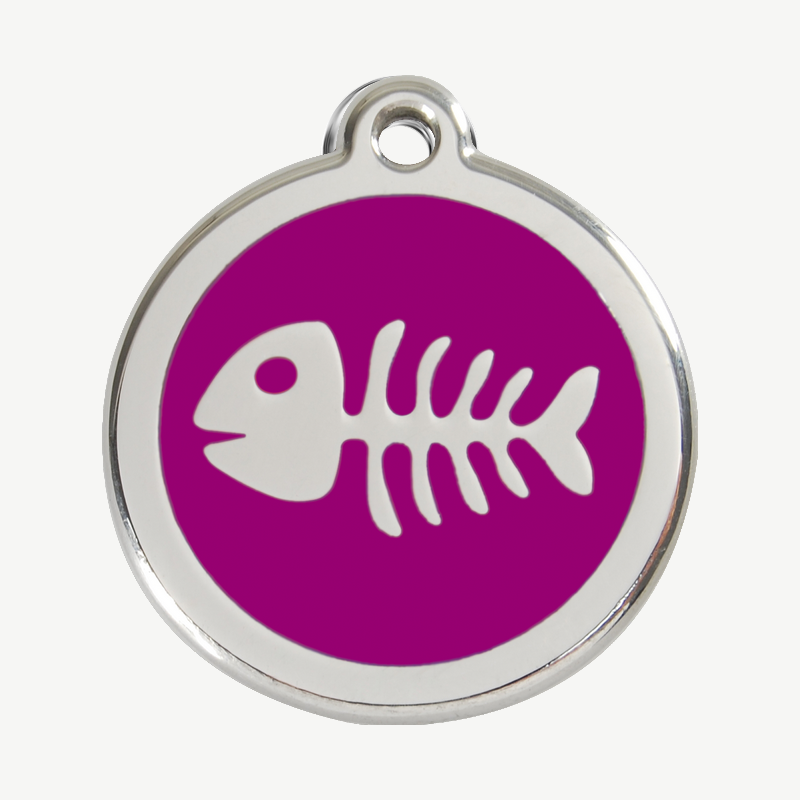 Médaille arête de poisson à graver, coloris violet, taille L