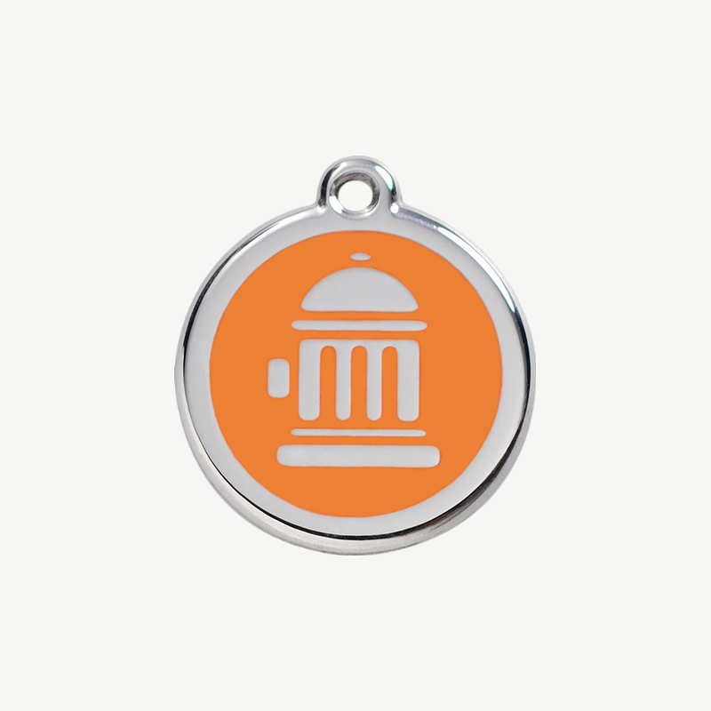 Médaille borne d'incendie à graver, coloris orange, taille S