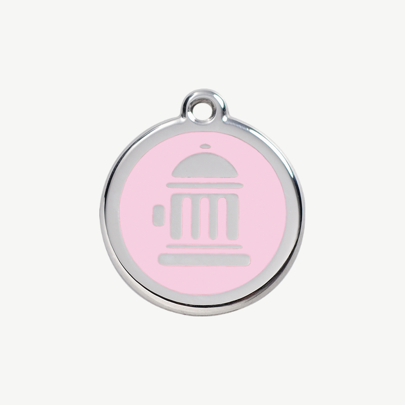 Médaille borne d'incendie à graver, coloris rose clair, taille S