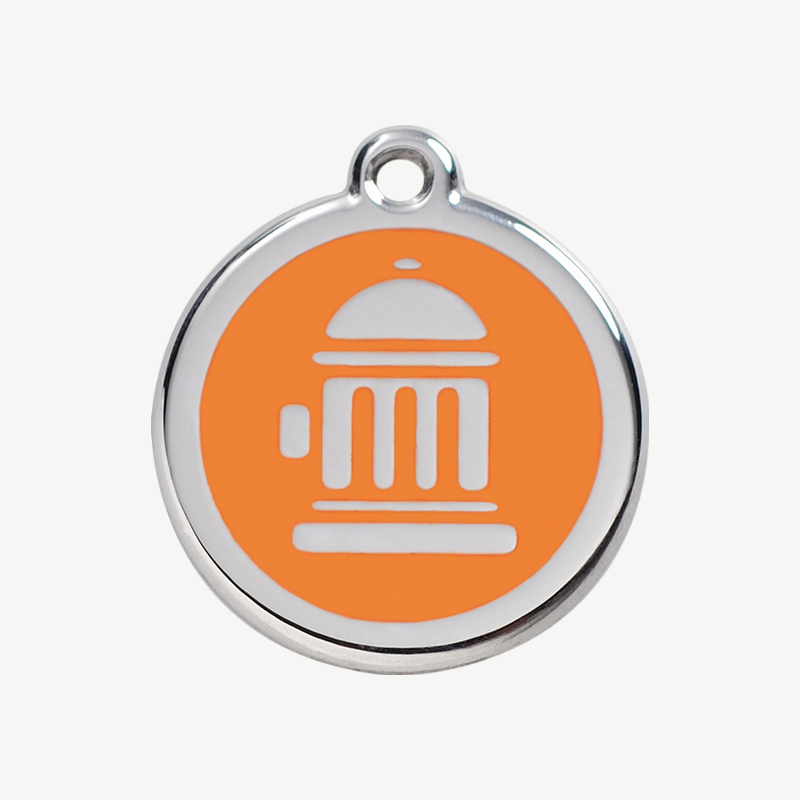 Médaille borne d'incendie à graver, coloris orange, taille M