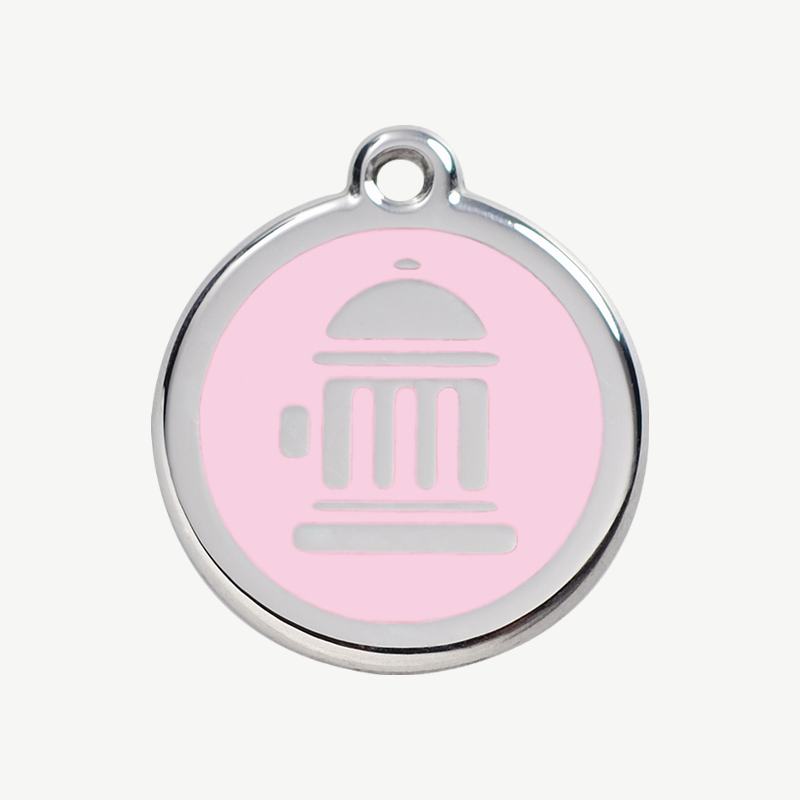 Médaille borne d'incendie à graver, coloris rose clair, taille M