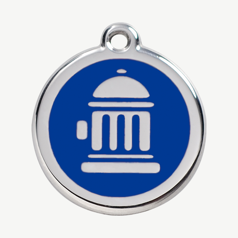 Médaille borne d'incendie à graver, coloris bleu foncé, taille L