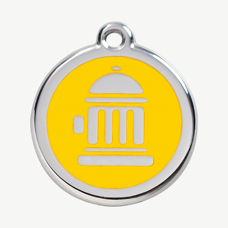 Médaille borne d'incendie à graver, coloris jaune, taille L