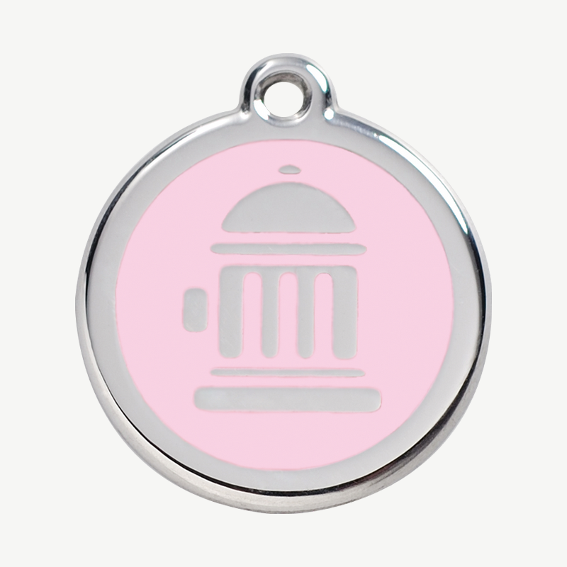 Médaille borne d'incendie à graver, coloris rose clair, taille L