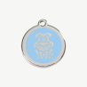 Médaille chien à graver, coloris bleu clair, taille S
