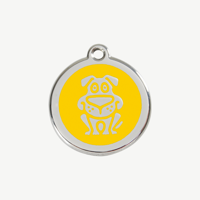 Médaille chien à graver, coloris jaune, taille S