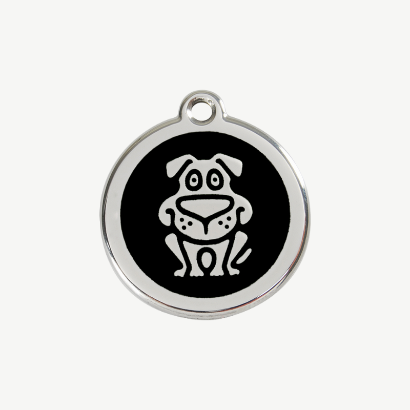 Médaille chien à graver, coloris noir, taille S