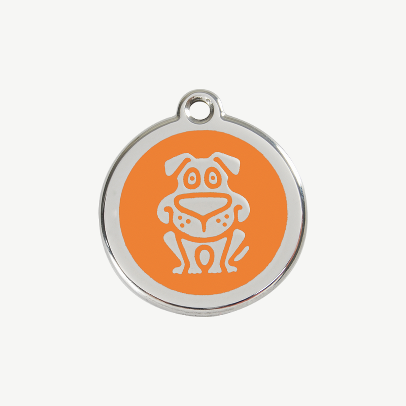 Médaille chien à graver, coloris orange, taille S