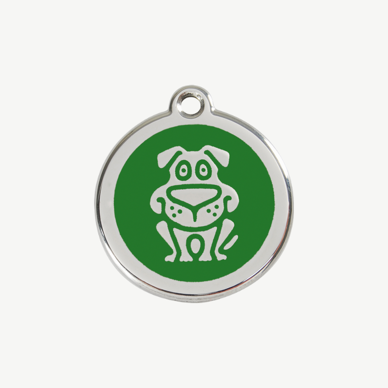 Médaille chien à graver, coloris vert, taille S