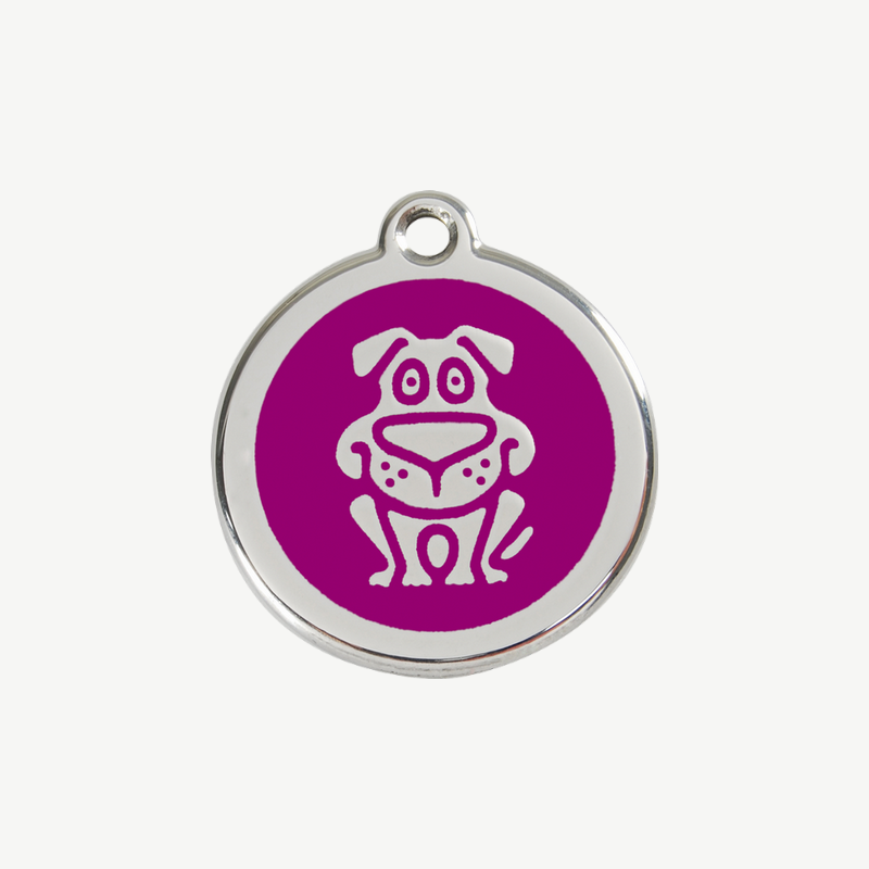 Médaille chien à graver, coloris violet, taille S
